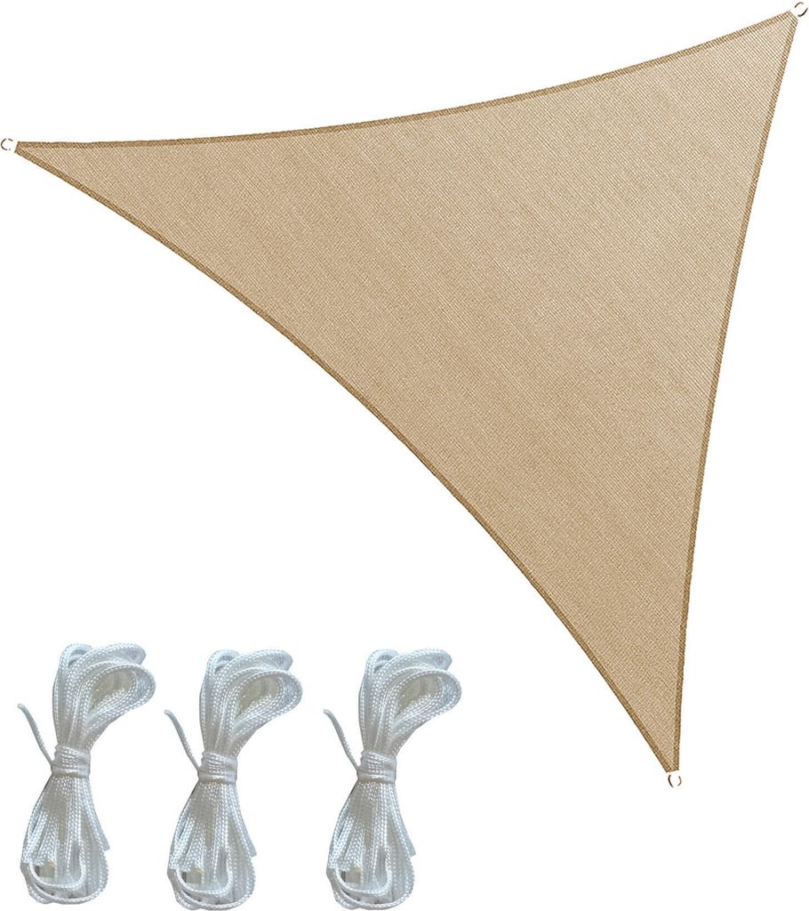 Rebecca Mobili Sonnensegel, dreieckig, 3,6 x 3,6 x 3,6 m aus beigem Polyethylen
