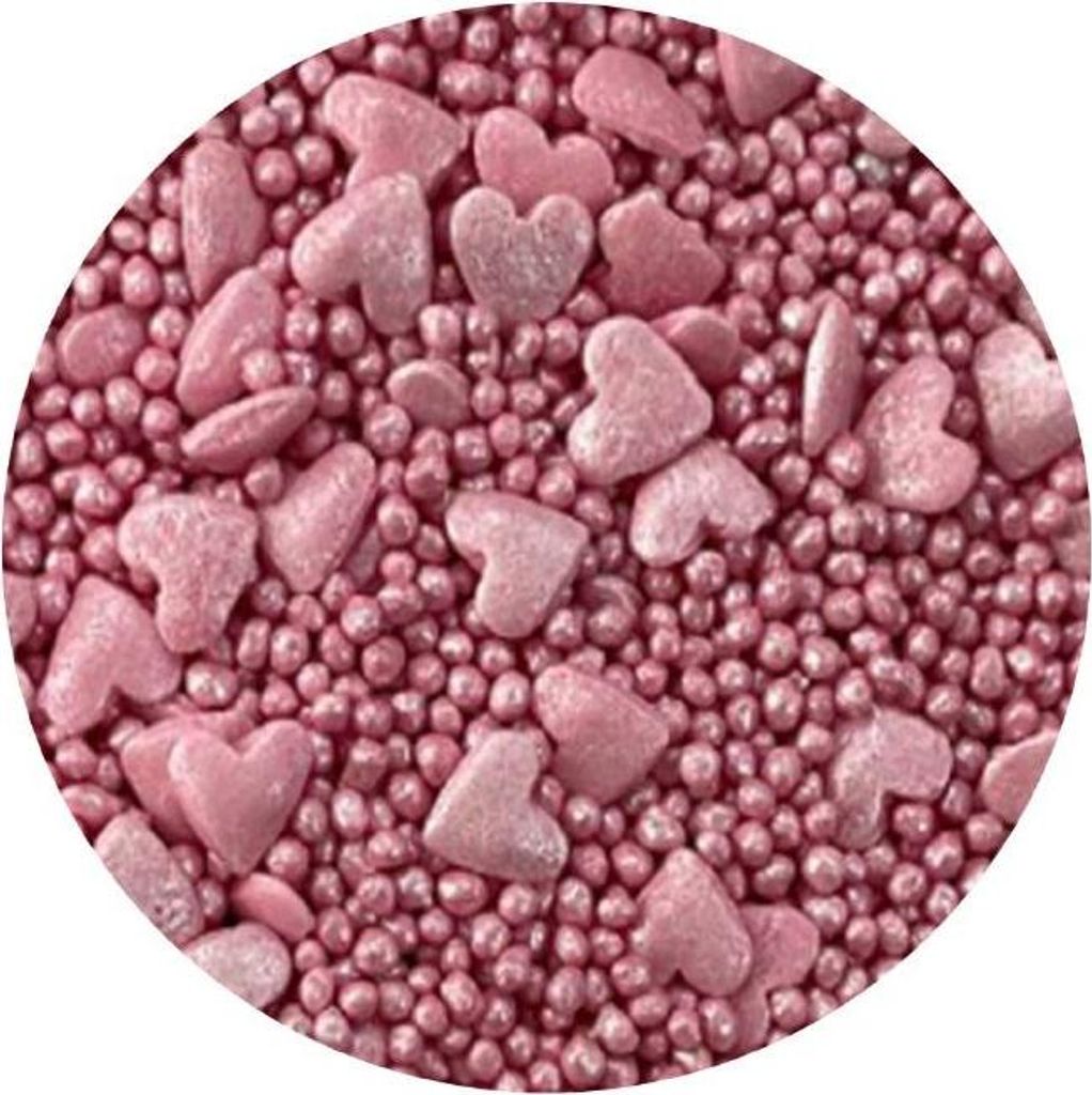 Zuckerdekor metallisiert rosa Herz 1kg