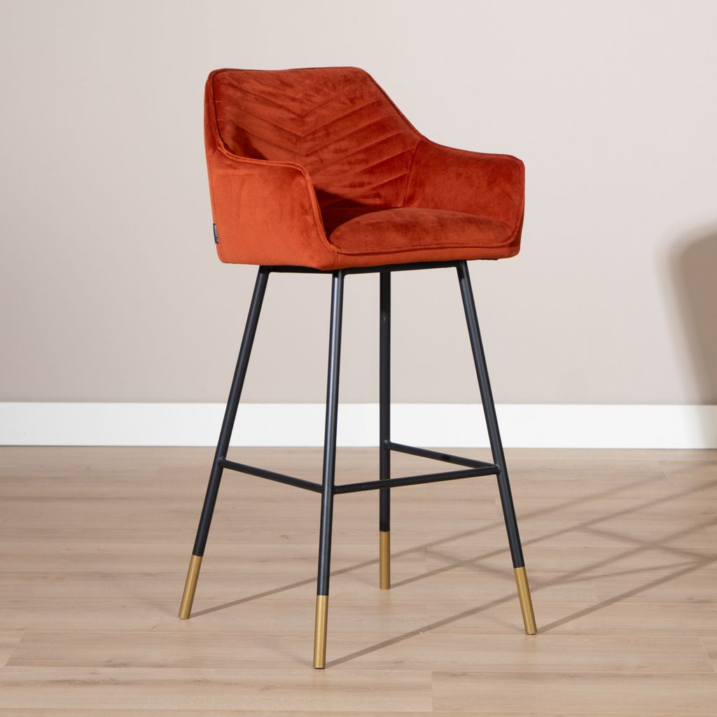 Design Barhocker Tresenhocker Sera V Gestell schwarz kupfer