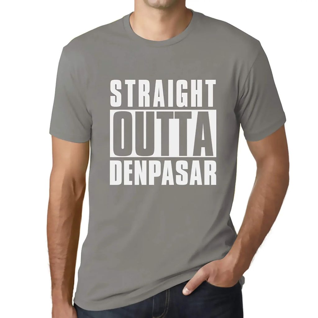 Herren Grafik T-Shirt Direkt aus Denpasar – Straight Outta Denpasar – Öko-Verantwortlich Vintage Jahrgang Kurzarm Lustige Druck Geburtstag Ges...