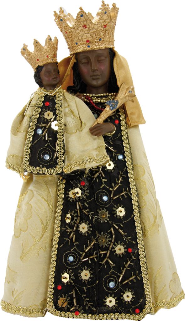FADEDA Schwarze Madonna mit Kleid / Höhe:30 cm / handbemalt / detailgetreue Krippen Figuren - Weihnachten Tisch Dekoration Krippe Zubehör