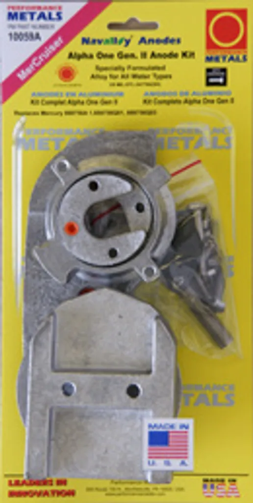 Stop Corrosion Embase Alpha One Gen II : Kit Anodes Allpa Navalloy 1991