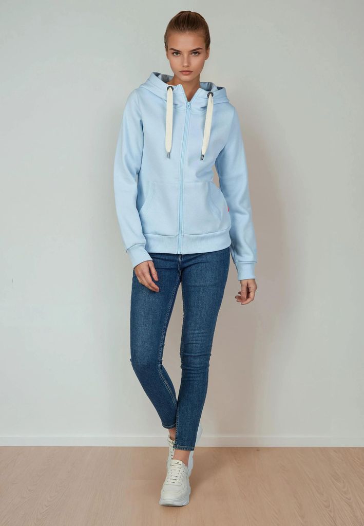salzhaut Damen Sweatjacke SÖÖTE S Kuschelige Kapuzenjacke für Frauen aus weichem Baumwoll-Mix – Maritimer Zip-Hoodie mit dicken Kordeln – De...
