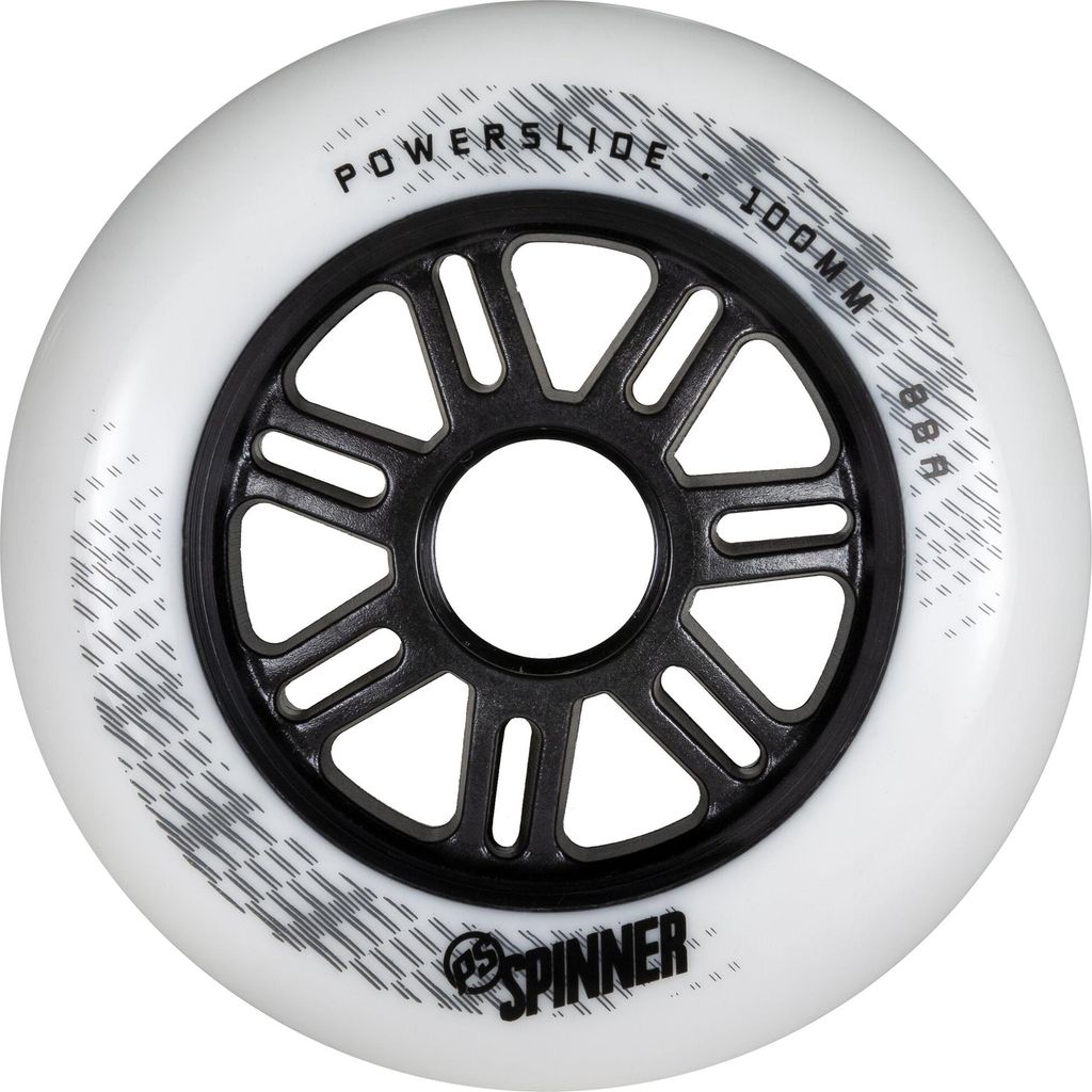 Powerslide SPINNER 100 mm 88A Rollschuh-Räder, 3 Stück, Weiß