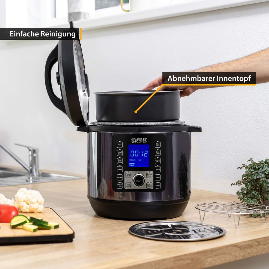 TZS First Austria Multikocher 6L, Schnellkochtopf Produktbild 6