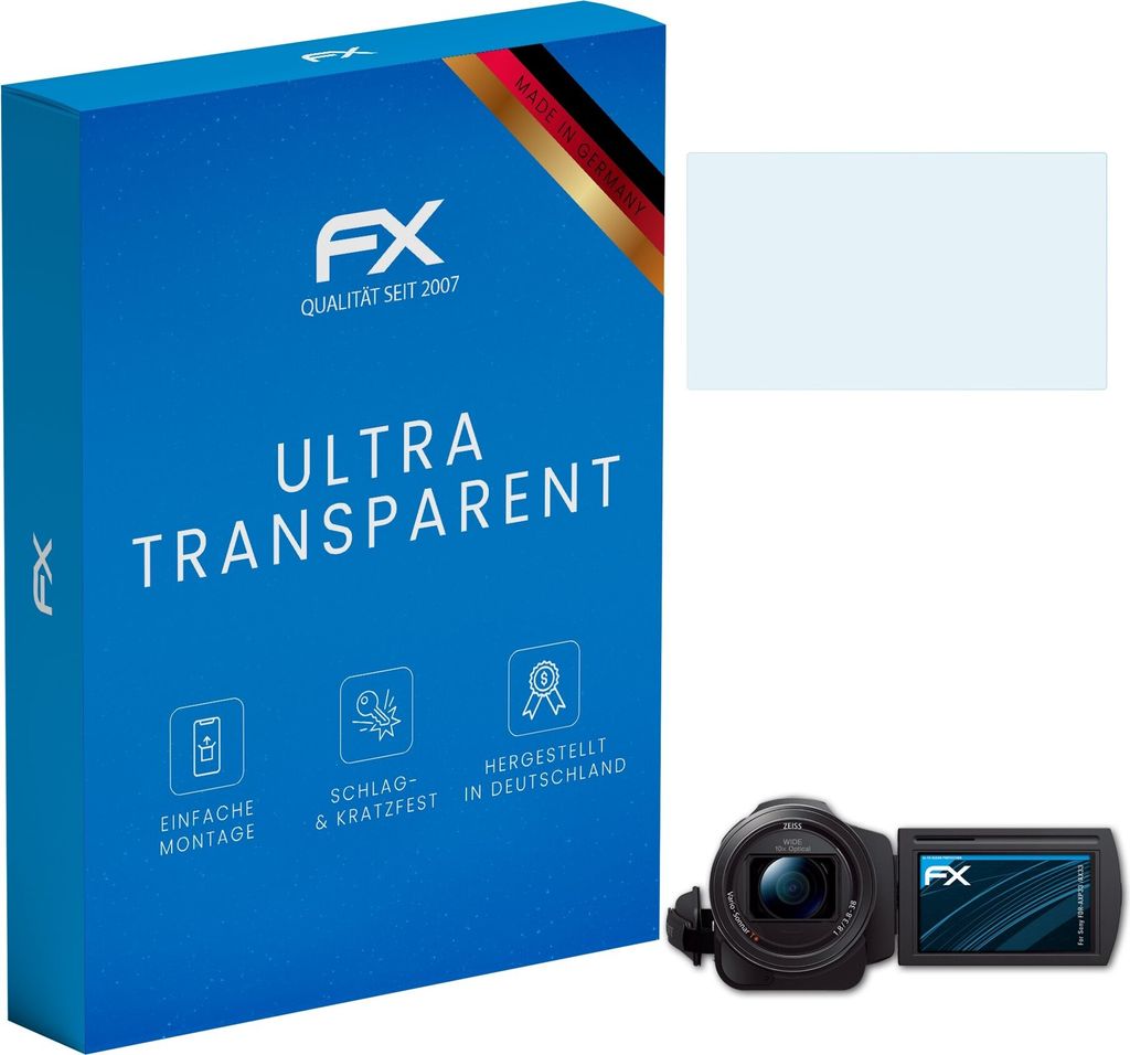 atFoliX FX-Clear 3x Schutzfolie kompatibel mit Sony FDR-AXP33 /AX33 Displayschutzfolie