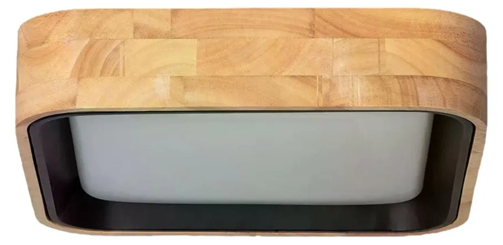 Luminaire de plafond LED aspect bois Abruzzo Naturale 16W 37x37 cm