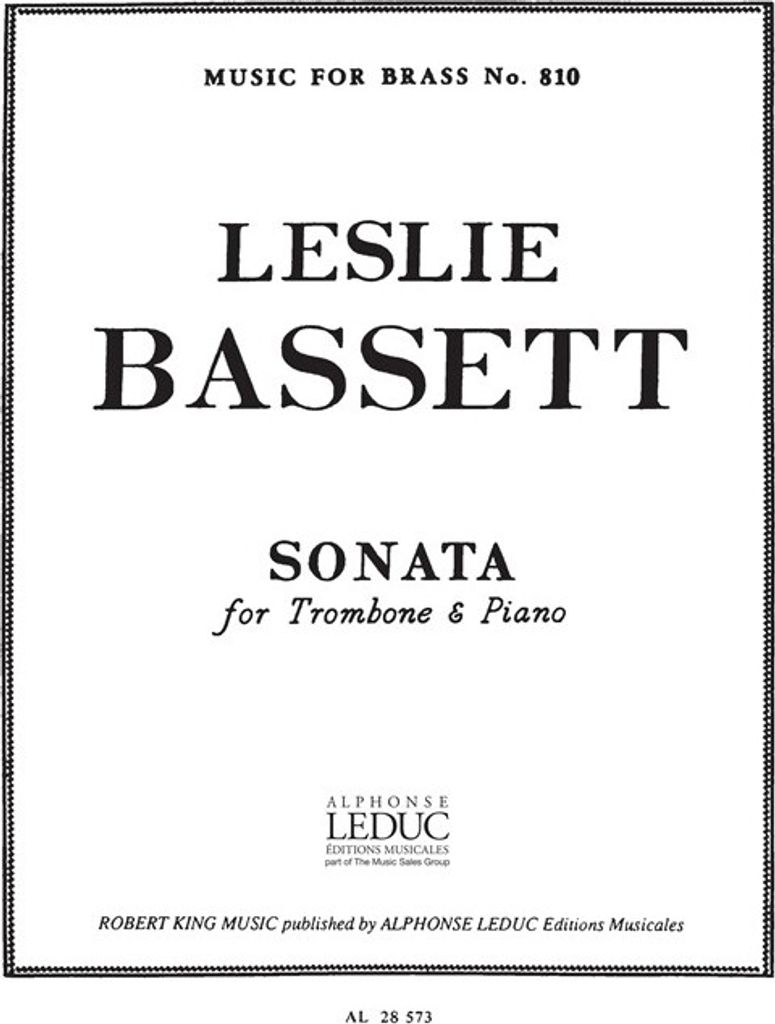 Basset Sonata Trombone And Piano Mfb810