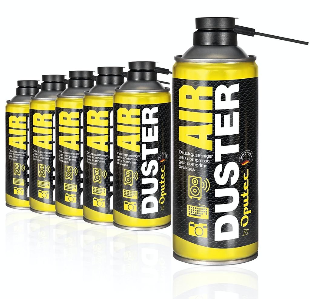 Oputec 6x 400ml Druckluftspray Air Duster Tastatur Reiniger Produktbild 