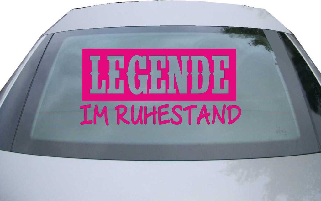 Indigos UG - Aufkleber Heckscheibe & Motorklappe DE6193 - pink - 600x285 mm - legende im ruhestand - Auto Scheiben Fenster Heckklappe Tuning Racing...