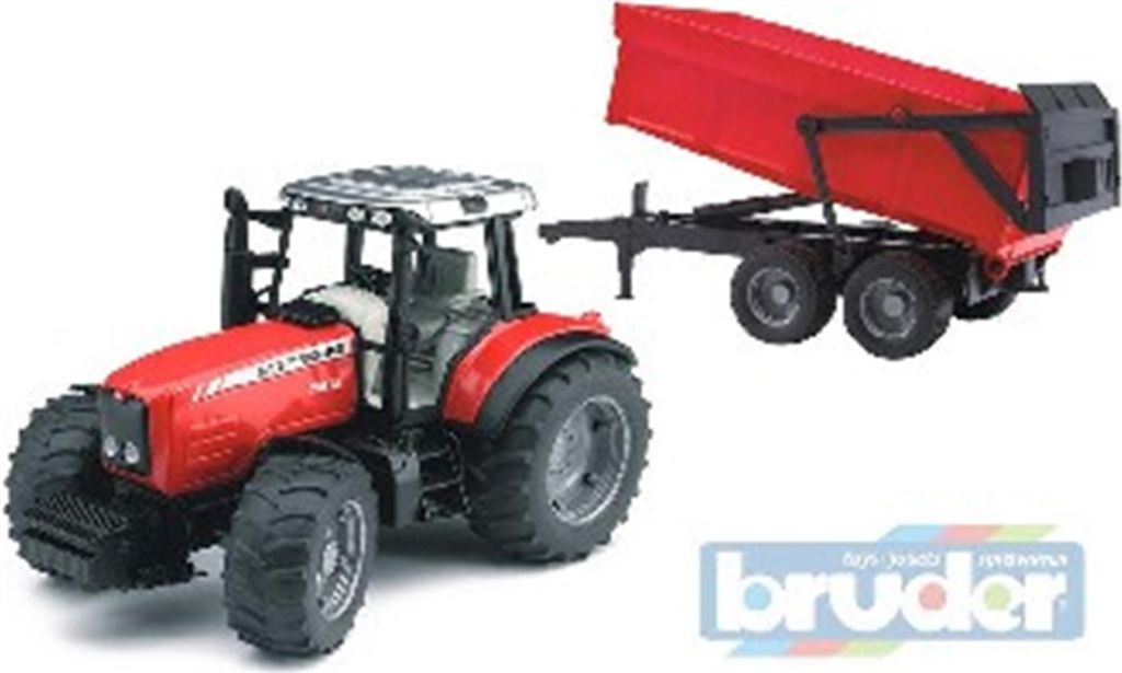 BRUDER Massey Ferguson 7480 con rimorchio a cassone Immagine del prodotto 