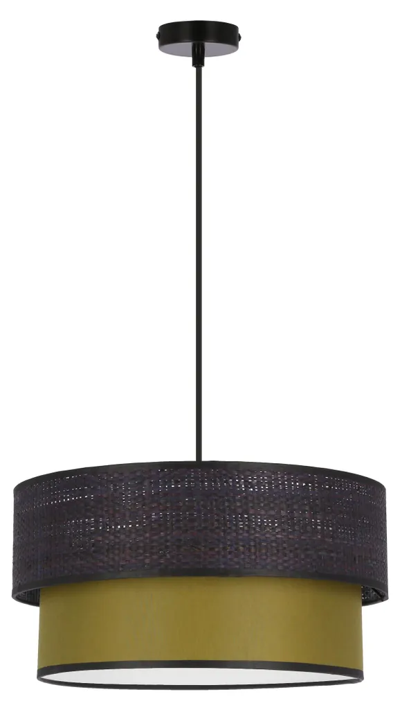 Suspension AREZZO ronde - Solution éclairage design noir/olive E27