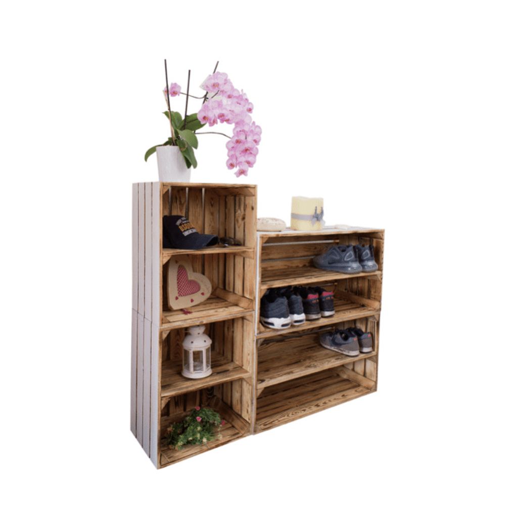 Regalset Madison & Joshua by Vinterior | Stabiles Holzkisten Regal zur Aufbewahrung und Dekoration