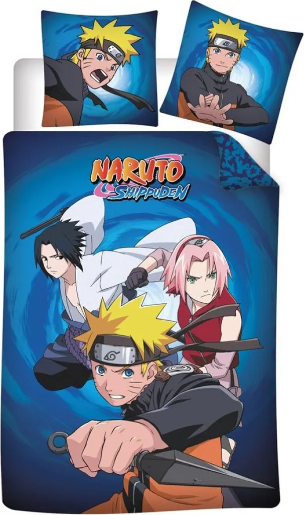 Parure Naruto Shippuden 100% coton 90cm : housse de couette douce