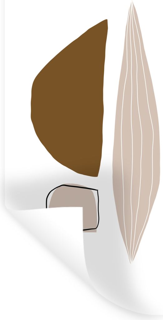 MuchoWow Wandtattoo Wandsticker Wandaufkleber Abstrakt - Formen - Linienkunst 20x40 cm Selbstklebend und Repositionierbar - Selbstklebend - Fotot...