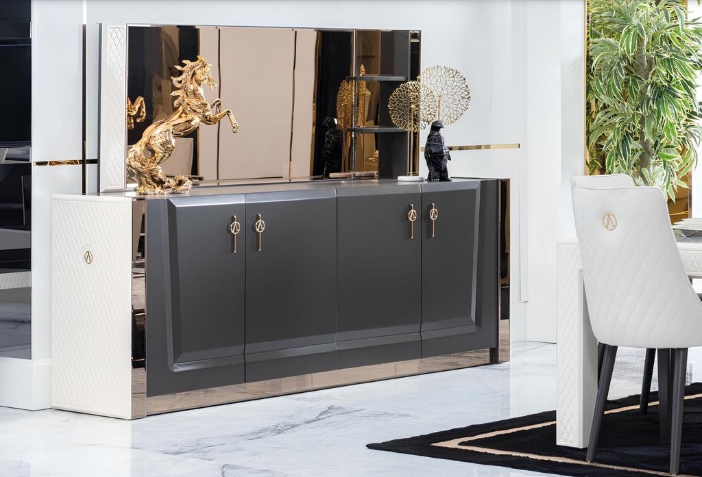 Möbel Gruppe Neu Set 2tlg. Kommode Spiegel Kommoden Schrank Luxus Regal Konsole