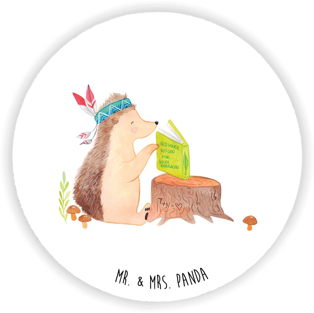 Mr. & Mrs. Panda Kühlschrankmagnet Igel Federschmuck - Weiß - Geschenk, magnet, für kühlschrank, Indianer, pinnwand, Abenteuer, Tiere, Camping,...