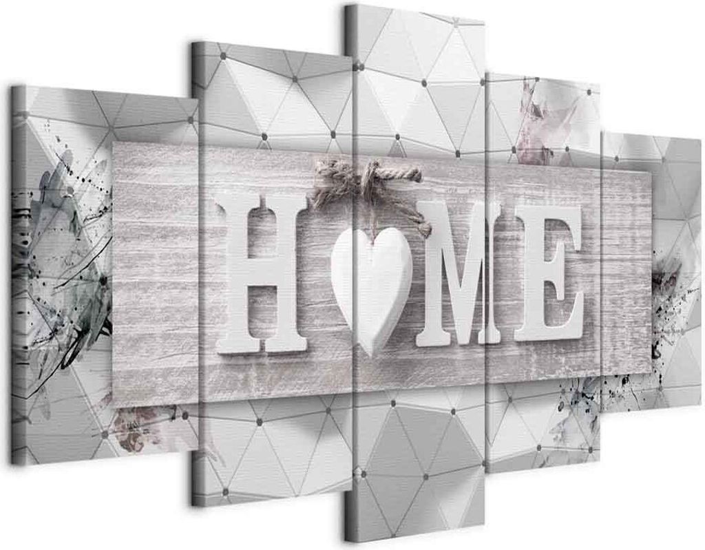 Vlies Leinwandbild - Home: Modern Look 200x100 cm Text m-C-0251-b-n