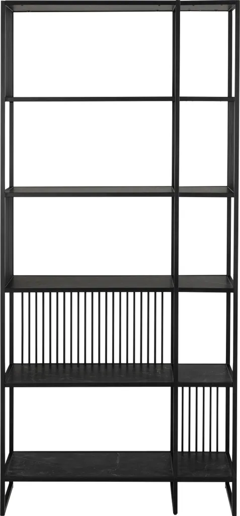 Bibliothèque gain de place Strington étagère 5 tablettes noire