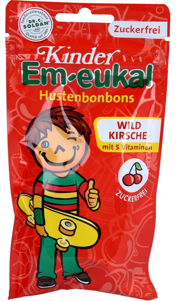 Dětské pastilky proti kašli Em-eukal divoká třešeň bez Obrázek produktu 