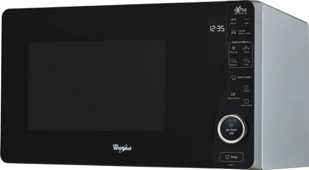 Micro-ondes 25L Idéal pour Plats Familiaux Whirlpool Extraspace Gril et Silver