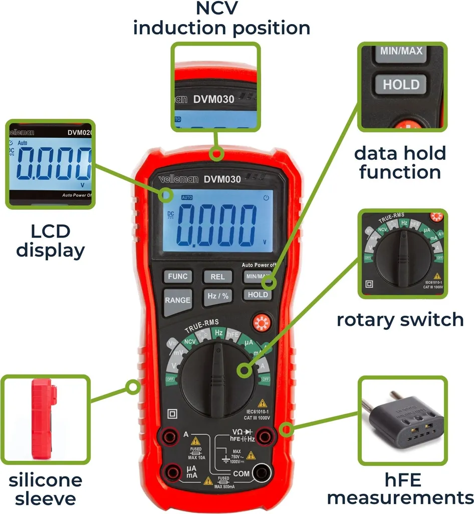 Multimètre de précision pour installations électriques CAT III 1000V - 6