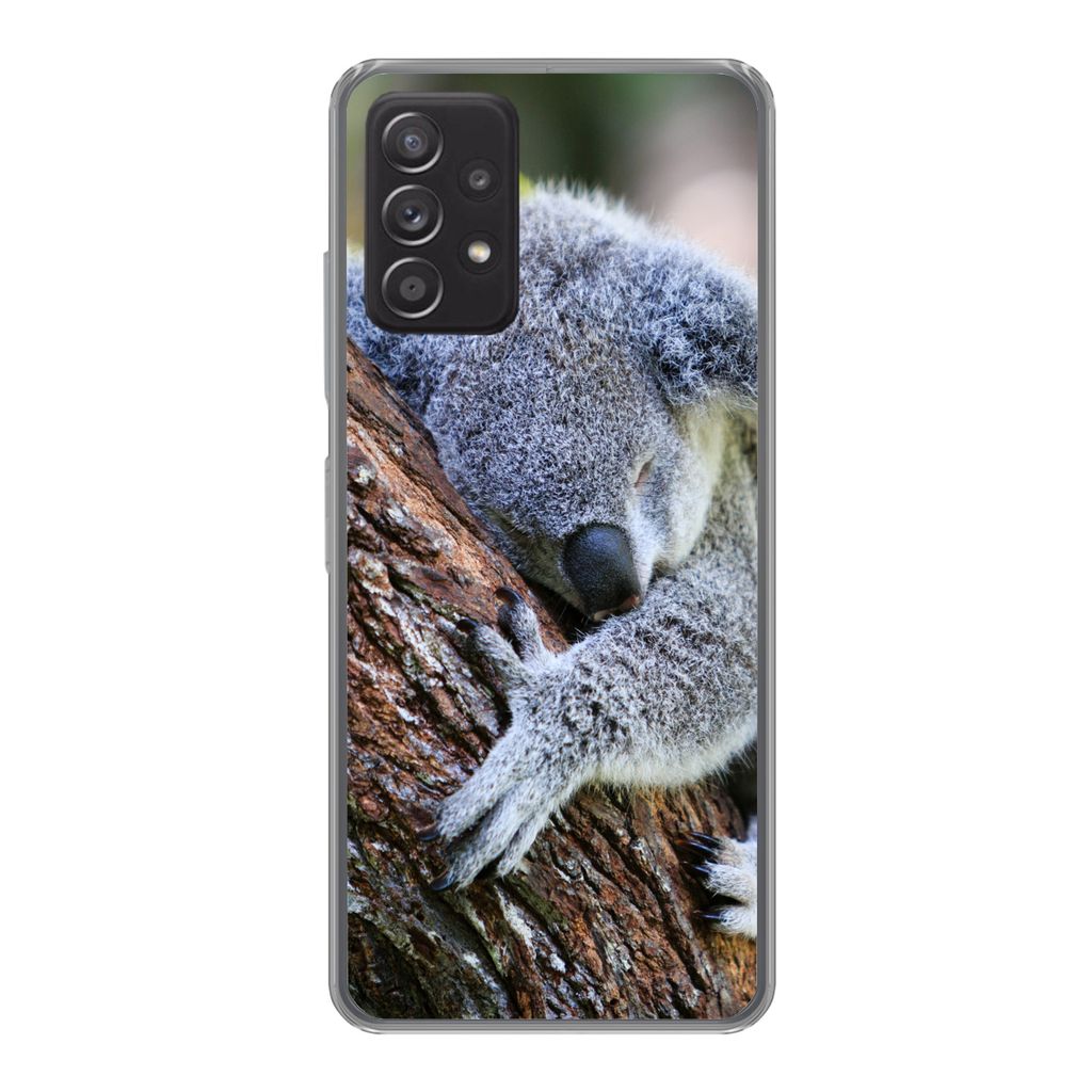 MuchoWow Handyhülle Schutzhülle Hülle für Samsung galaxy a73 Koala - Baum - Schlaf - Kinder - Jungen - Mädchen Silikon Softcase Handy Hülle...