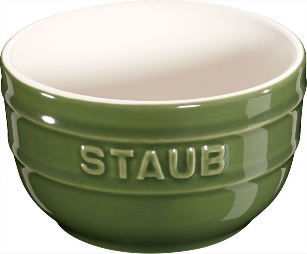 Staub Ceramic Förmchenset Geschenkkarton 9,3 x 5,7 x 9,3 cm, Ø 8 cm rund Basilikumgrün