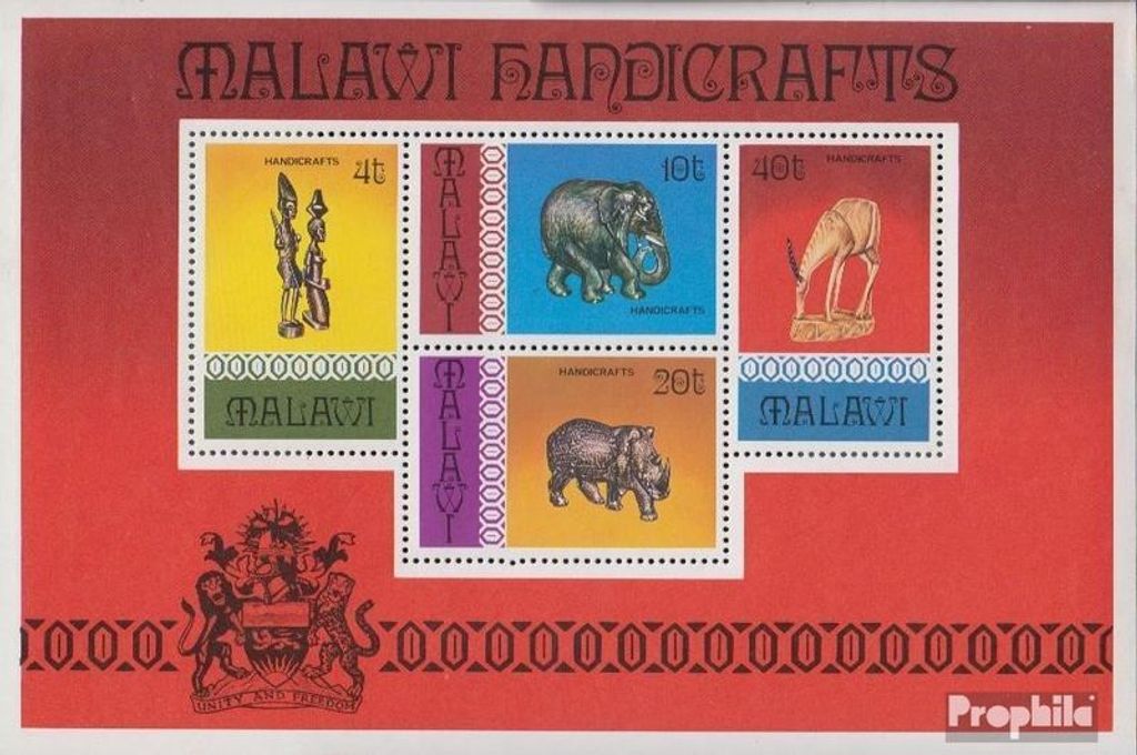 Briefmarken Malawi 1977 Mi Block47 (kompl.Ausg.) postfrisch Produktbild 