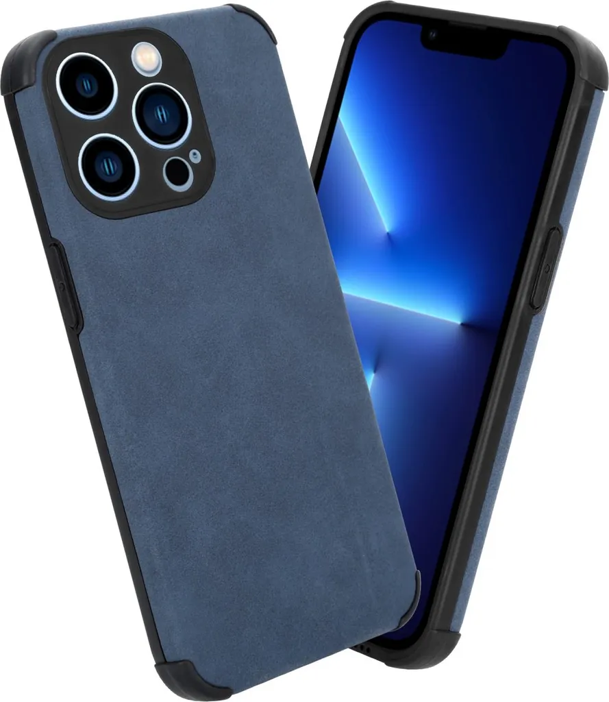 Custodia Cadorabo iPhone 13 Pro in TPU e Finto Camoscio Blu Reale - 7