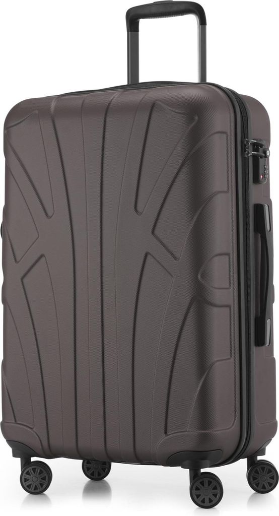 Suitline - Hartschalen-Koffer mittelgroß mit Dehnfuge Check-In Gepäck Trolley erweiterbar Rollkoffer Reisekoffer, größe M, 4 Rollen, TSA, 66 cm...