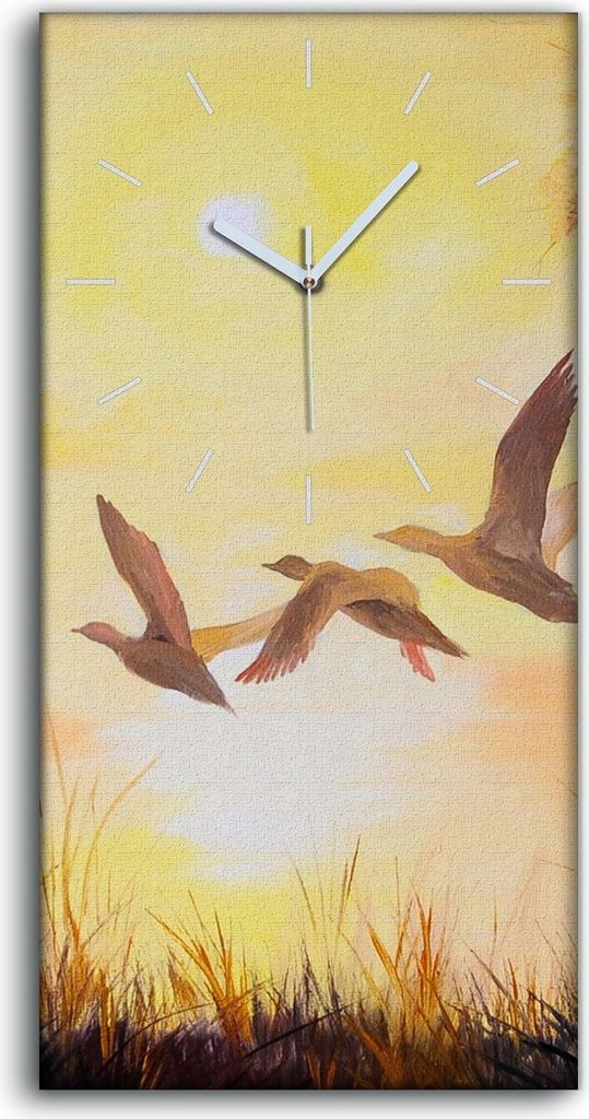 Dekor Leinwand Uhr Wandbilder 30x60 Malerei Kraniche bei Produktbild 