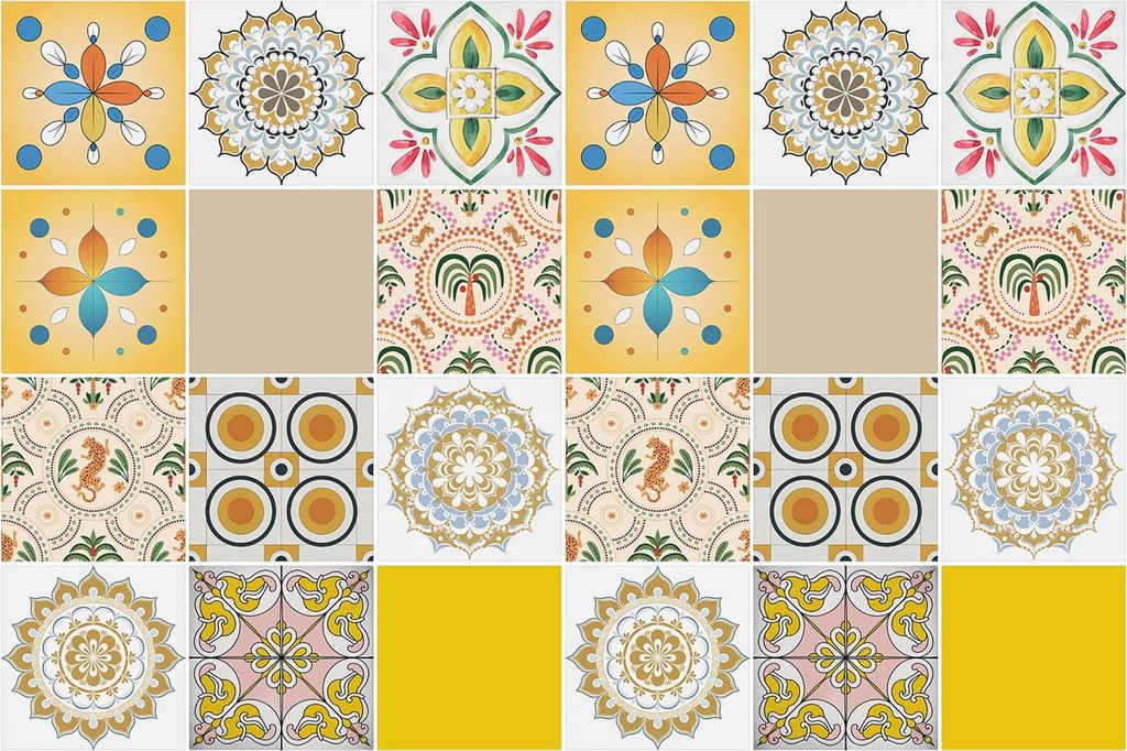 Fliesenaufkleber 20 x 20 cm – 24 Stück – Selbstklebend – Wasserfest – Pflegeleicht – Hitzebeständig – Für Küche & Bad – Interessa...