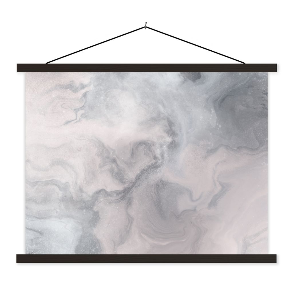 MuchoWow Textilposter Wolken - Abstrakt - Malen 150x113 cm mit schwarzem Rahmen - Wohnzimmer