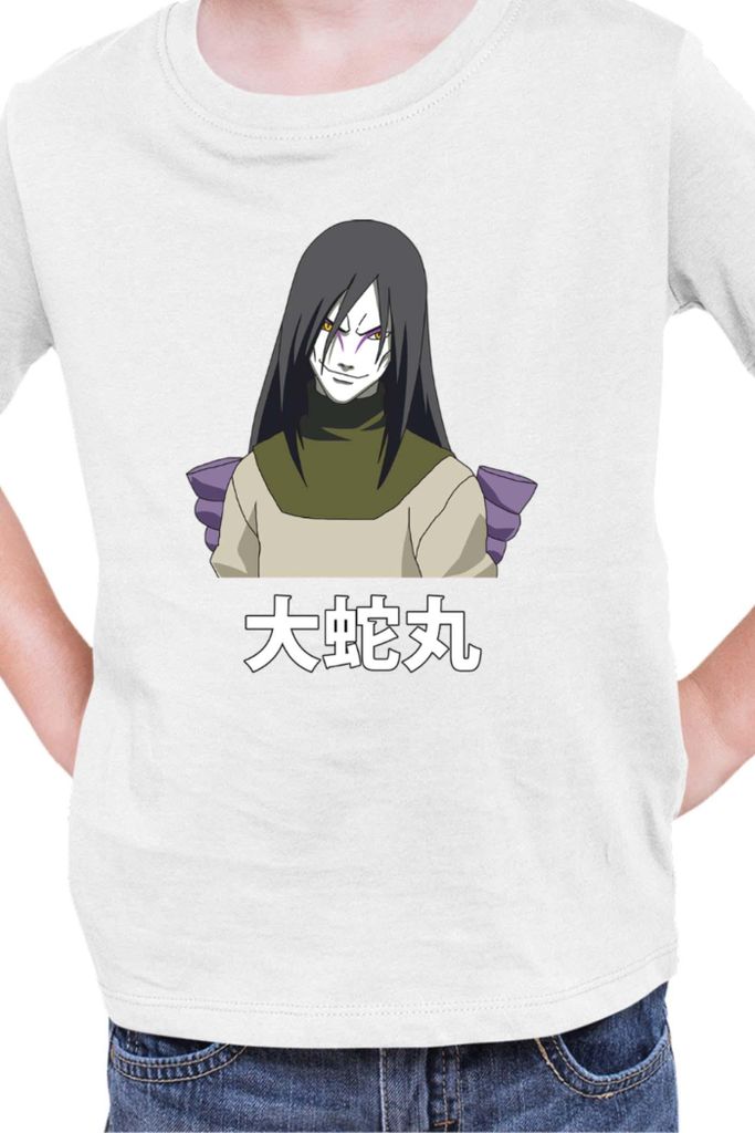 Kinder T-Shirt Naruto Orochimaru 03, 9-11 Jahr - 140 / Weiß