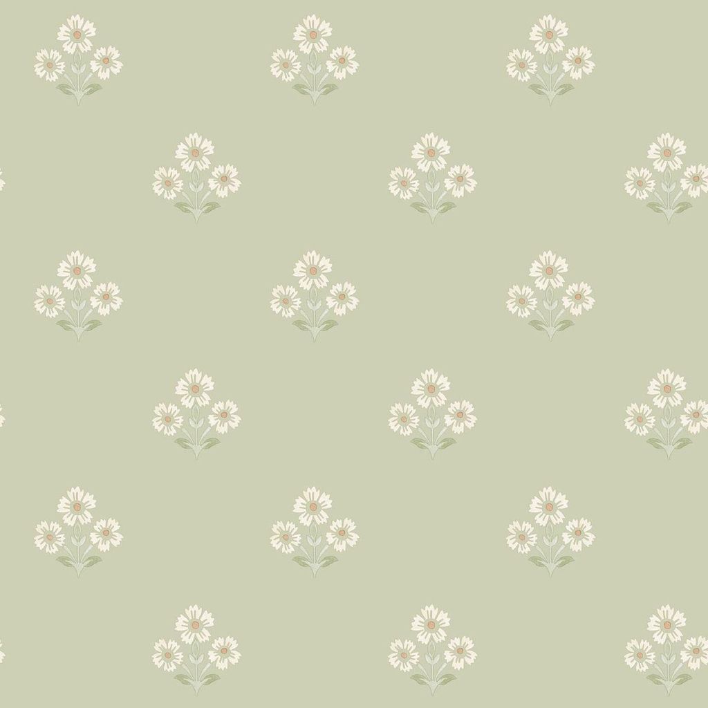 Holden Décor - "Daisy Floral" Strukturtapete AG3822 (10 m x 53 cm) (Salbeigrün)