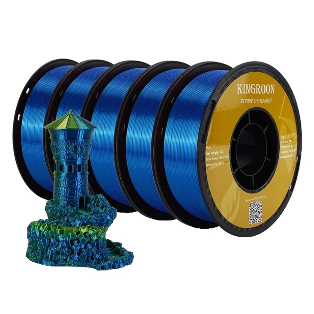 Offerta Filamento 3D Seta Tri-Color Giallo Verde Blu - Miglior Prezzo