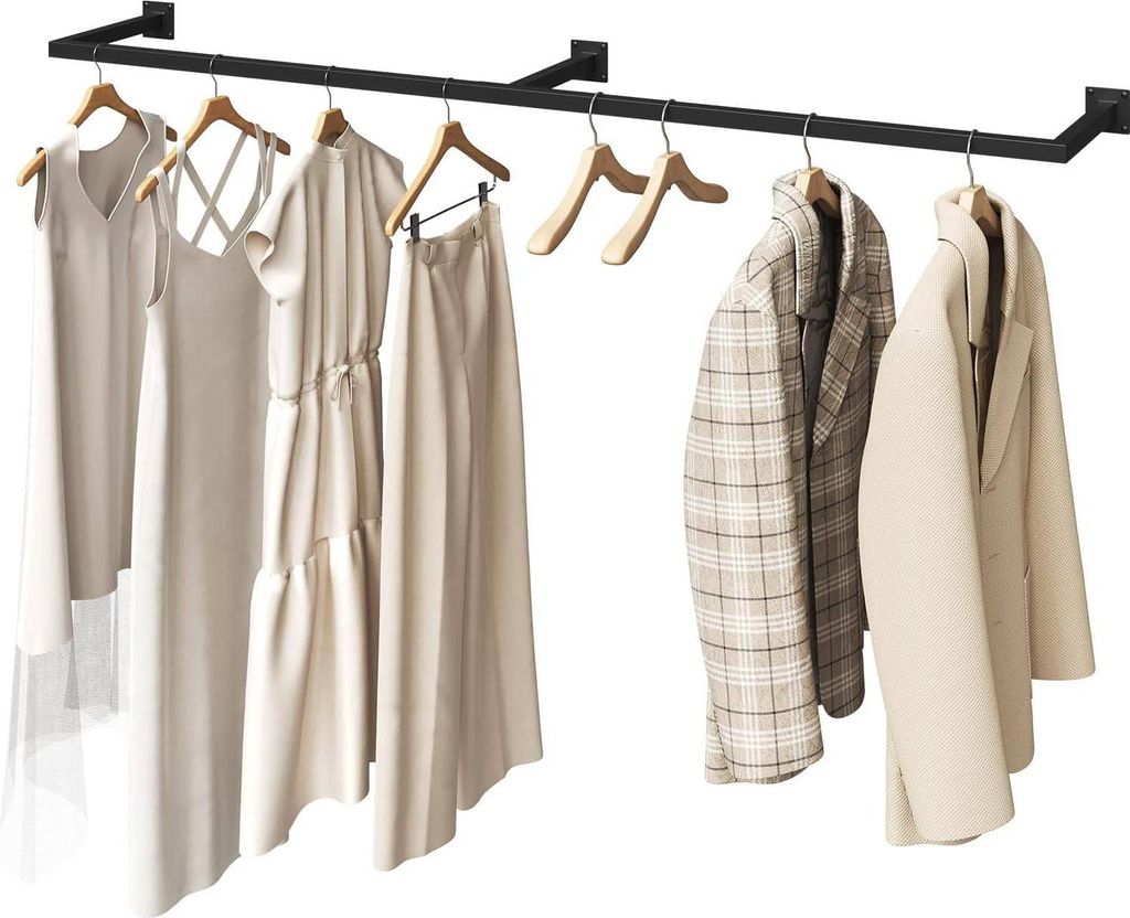 EUGAD Kleiderstange Wandmontage, Garderobe Rohr industrial, Produktbild 