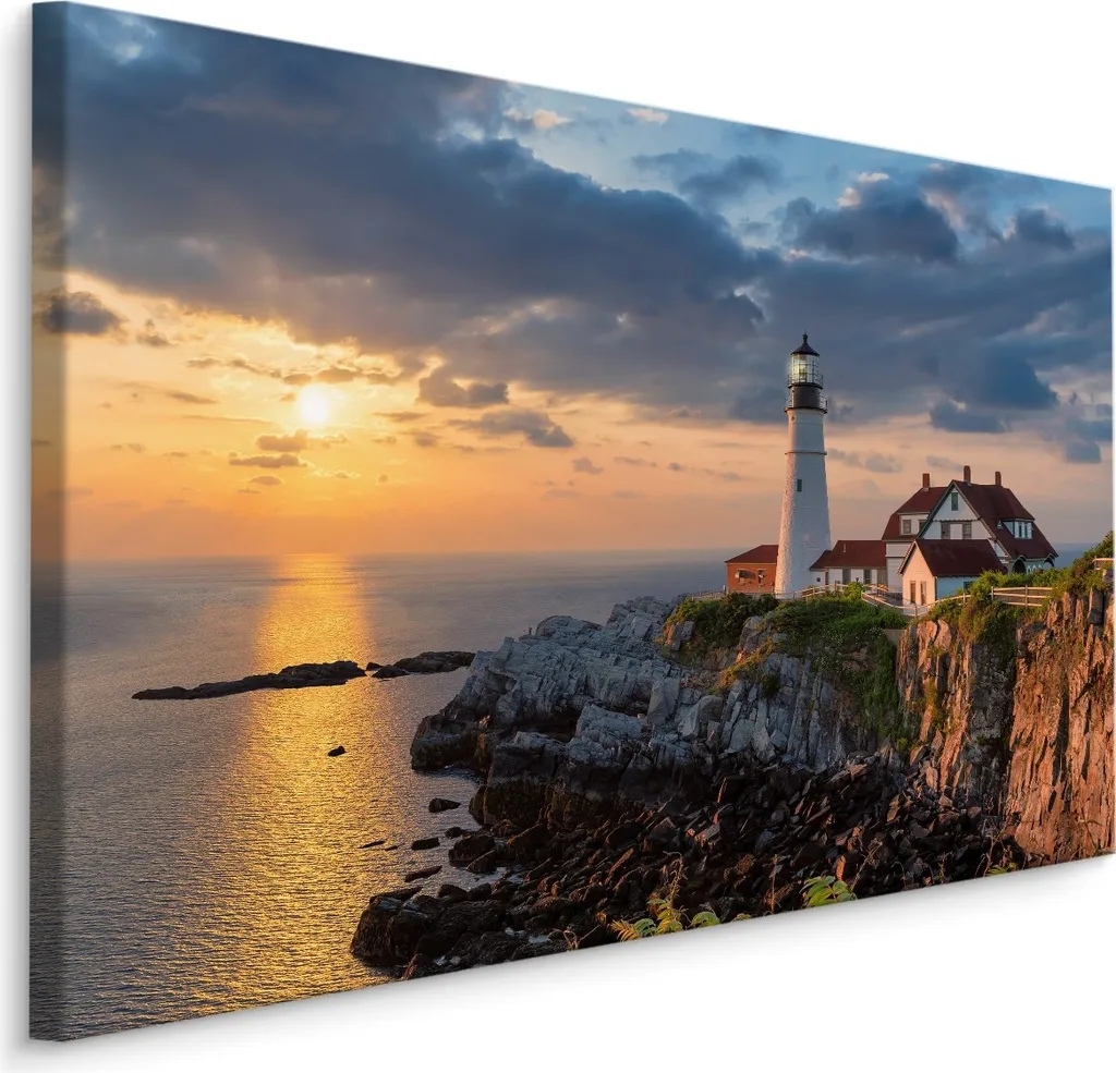 Poster XXL su Tela Faro e Mare | Decorazione Parete Artistica 100x70