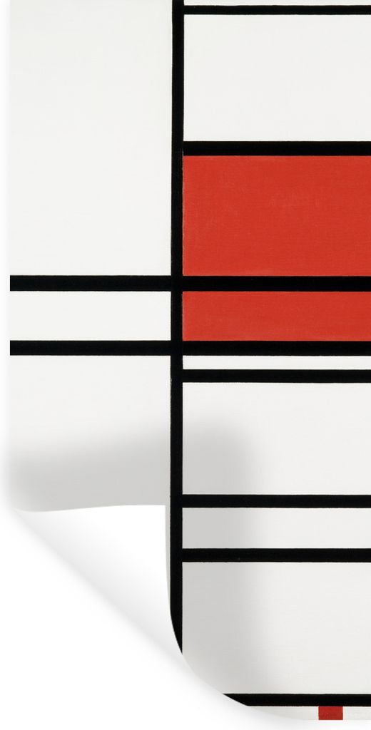 MuchoWow Wandtattoo Wandsticker Wandaufkleber Komposition mit Rot und Weiß - Piet Mondrian 80x160 cm Selbstklebend und Repositionierbar - Sticke...