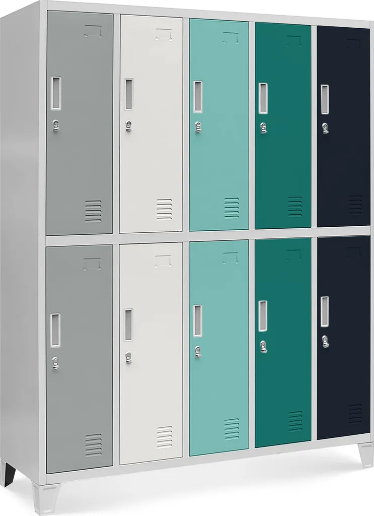 Vestiaire métallique multi-cases avec porte-étiquette et aération