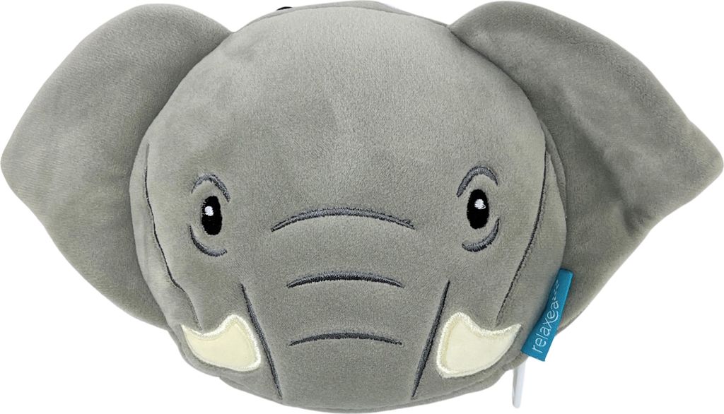Nackenkissen Nackenhörnchen Reisekissen Augenmaske Plüsch Elefant Relaxeazzz
