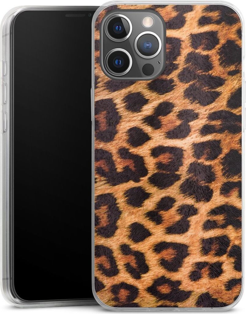 DeinDesign Slim Hülle für Apple iPhone 12 Pro Max Silikon Case Ultra Dünn Handyhülle Animalprint Fell Leopard