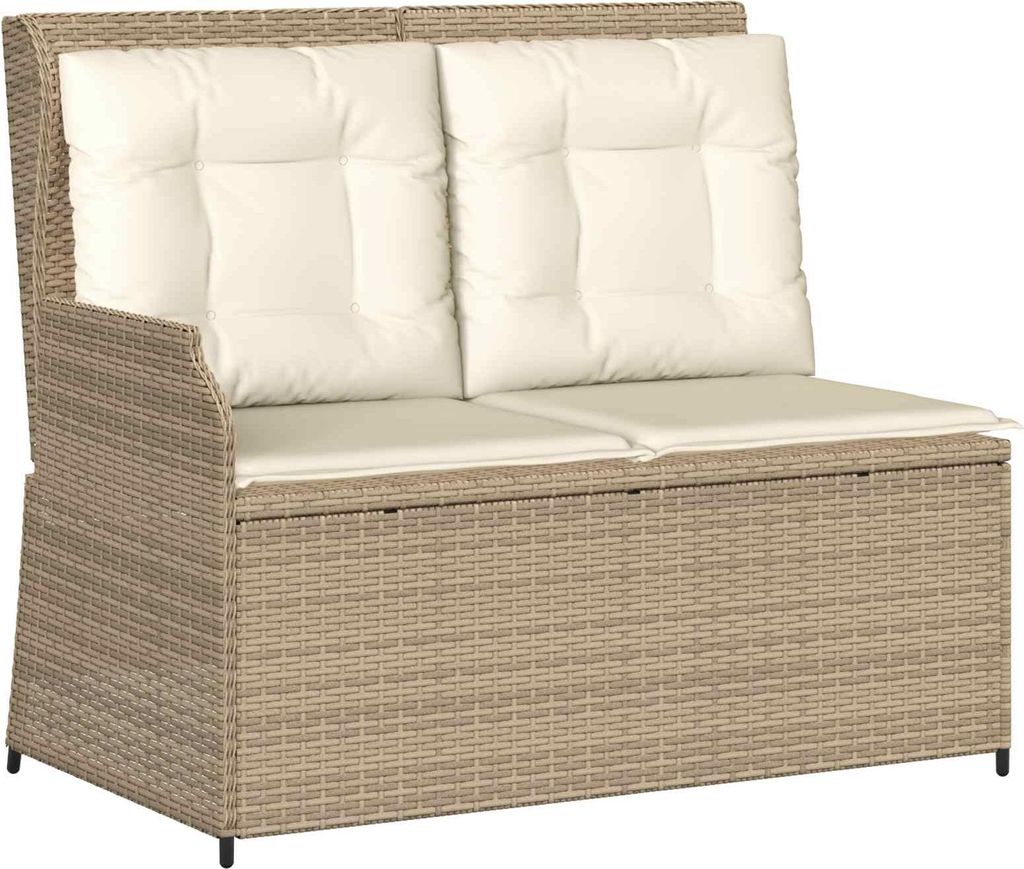 vidaXL Gartenbank Beige Poly-Rattan