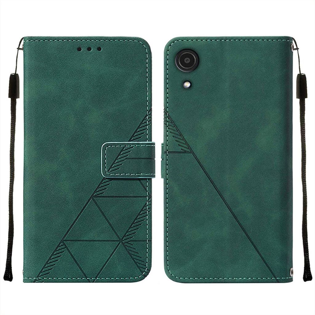 Galaxy A13 4G Hülle, Schlank Prägung Flip Leder Kartenfächer Schutzhülle mit Ständer für Samsung Galaxy A13 4G Grün