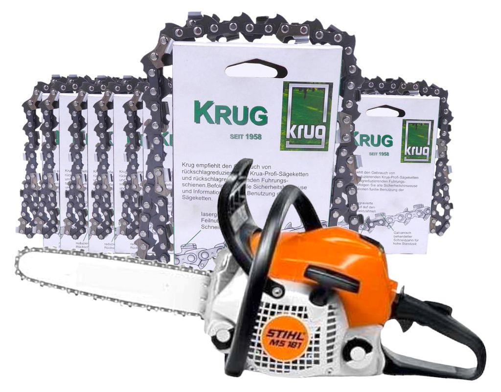 Set: Stihl MS 182 Motorsäge + 20 Profi C Sägeketten (35 cm) 3/8P1.1-50+Profi C Führungsschiene