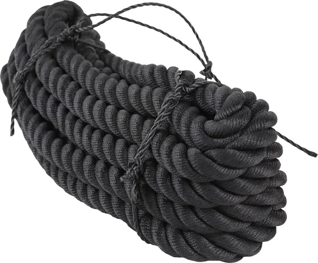 Corde ondulée de battle rope 10 mètres Sporti France fitness noir