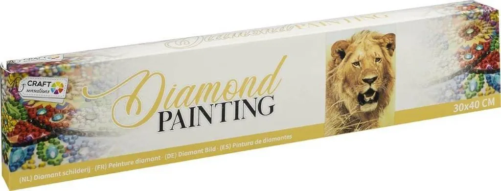 Peinture au diamant lion 30x40cm - Kit complet broderie diamant DIY
