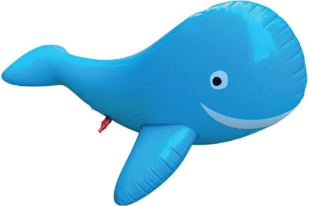 Jeux d'Eau Jardin : Baleine Gonflable avec Arroseur Intégré 120x52 cm