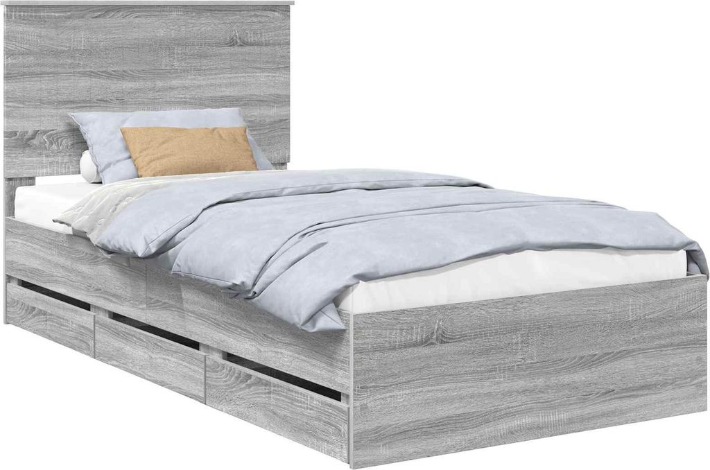 Bettrahmen Graues Sonoma 100 x 200 cm Ingenieurs Holz